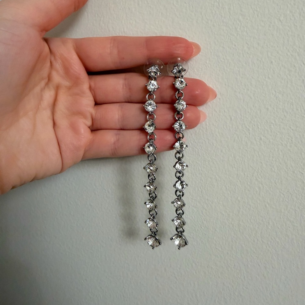 Macy's Sparkling Silver Crystal Earrings